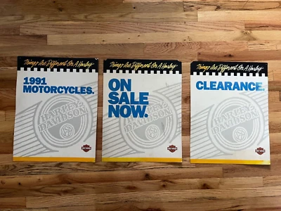 1991 HARLEY DAVIDSON DEALERSHIP SHOWROOM SALES POSTER DEALER WINDOW DISPLAY HD - Image 1 of 4