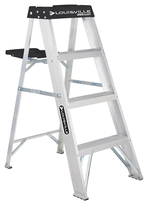 Louisville Ladder 4' Aluminum Step Ladder, 250-Lb Capacity, W-2112-04S Ladders - Image 1 of 4