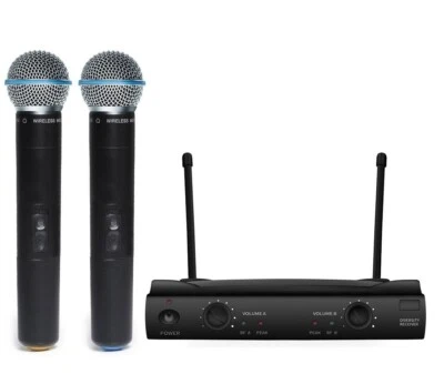 Dual Cordless Microphone System with SHURE UT4 Wireless Beta58 Type  2 Handheld - Image 1 of 2