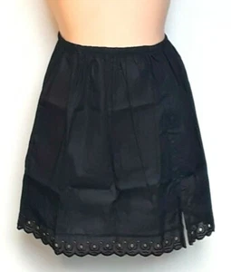 Ladies White Black Pure 100% Cotton Waist slips Half Slip Petticoats Underskirts - Picture 1 of 9