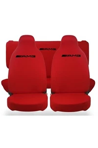 For Mercedes AMG Seat Cover Full Set Fabric Elastic Washable For Car Seat Red - Picture 1 of 9