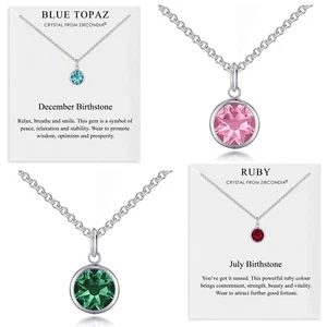 Birthstone Necklaces Created with Crystals from Zircondia® by Philip Jones - Picture 1 of 28