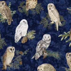 Mantel individual hecho a mano o corredor de mesa Winter Haven Owls azul - Imagen 1 de 5