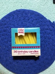 Vintage Cake Mate Birthday Candles Dripless Yellow Eleven Candles Left 1972 NEW! - Picture 1 of 4