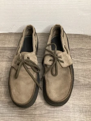 Crocs Cove Sport Boat Shoes Brown Leather Loafers Men’s Sz 10 - Image 1 of 4