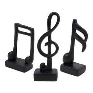 3Pcs Chic Music Note Sculpture Mini Resin Music Notes Musical Figurine for Wo... - Picture 1 of 8