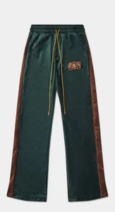 Rhude Forest Green Velour Lounge Pants - Relaxed Fit W) Embroidered Logo - Large NEU - Bild 1 von 13