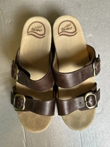 Sandalias Zueco Dansko Talla 37 Sophie Cuero Marrón Deslizables Hebilla Ajustable - Imagen 1 de 12
