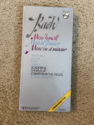 Philips Cassette 2x Johann Sebastian Bach Mass in B Minor BWV 232 Marriner 1978 - Image 1 of 4