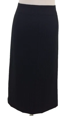 Wardrobes Women's Skirt Size 14 Black Stripe Wool Blend Straight Knee Used F1 - Image 1 of 4