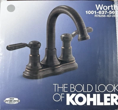 KOHLER Worth 4" Centerset Bathroom Faucet Oil-Rubbed Bronze Finish R76256-4D-2BZ - Image 1 of 4