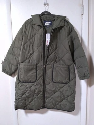 Women's Lands' End Insulated Quilted Thermoplume Maxi Coat Petite XL - Image 1 of 4