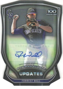 2015 Bowman Chrome Forrest Wall #BSU-FW Bowman Scouts' Updates gestanztes Auto - Bild 1 von 2