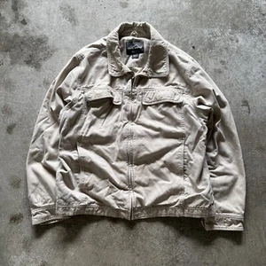 Vintage Eddie Bauer Arbeitsjacke Large Beige Canvas Outdoor Utility Mantel Retro - Bild 1 von 5