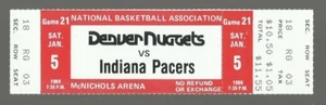 1/5/80 NUGGETS VS PACERS FULL TICKET NM/MT+ DAVID THOMPSON HOF 38 POINTS - Picture 1 of 2