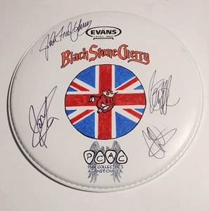 BLACK STONE CHERRY SIGNED CUSTOM VINYL DRUM HEAD KENTUCKY CD LP PROOF COA - Picture 1 of 1