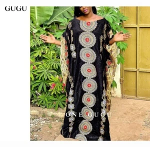 Boubou Dress Bazin Rich African Maxi Dashiki Clothing Free Size - Picture 1 of 1