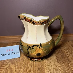 Certified International Margaret Le Van Sunflower 88 Oz Pitcher 8 3/4” - Picture 1 of 9