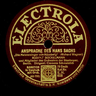 RUDOLF BOCKELMANN -BARITON- "Meistersinger" Ansprache des Hans Sachs     G3787 - Bild 1 von 2