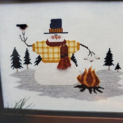 Mosey N Me Christmas Snowman Sharing With A Friend Cross Stitch Chart No. 46 Vtg - Image 1 of 4