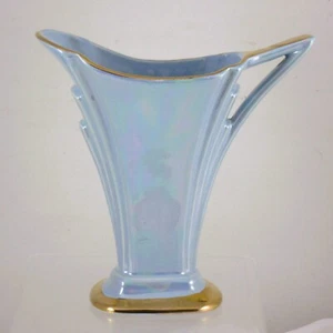 Art Deco - Sadler - Lustre Ware - hellblau & gold - Kanne (JANE) - 21cm hoch - Bild 1 von 8