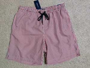 Club Room Men's Quick-Dry 7" Beach Pool Swim Shorts Trunks Red Stripes Size S - Picture 1 of 8