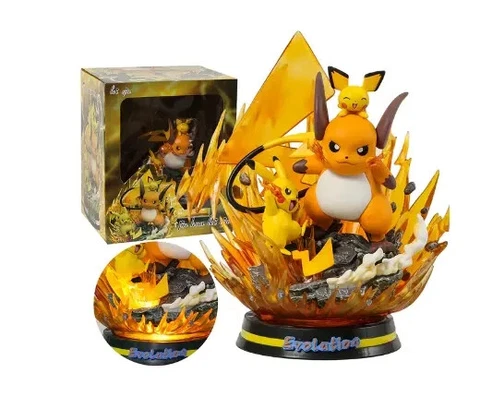 Raichu, Pikachu, Pichu Collectable Statue Figure - Light Up Cover