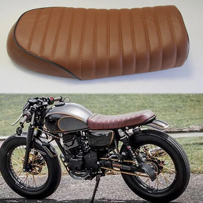 Sillín de joroba plano para asiento de corredor de café de motocicleta para Kawasaki W650 W750 KZ400 KZ550 Foto 1 de 4