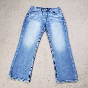 BKE Jeans Uomo 33x30 Blu Tyler Dritto Baffo Invecchiato Elasticizzato Casual - Foto 1 di 11