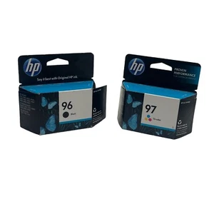 Genuine HP 96 97 Printer Ink Black & Tri-Color 2 Cartridges Sealed Box OEM - Picture 1 of 6