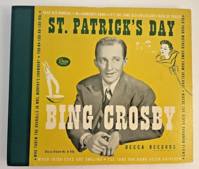 Bing Crosby ‎– St. Patrick's Day - 5 x 10" 78RPM Records - 1947 Decca A495 - EX+ - Image 1 of 4