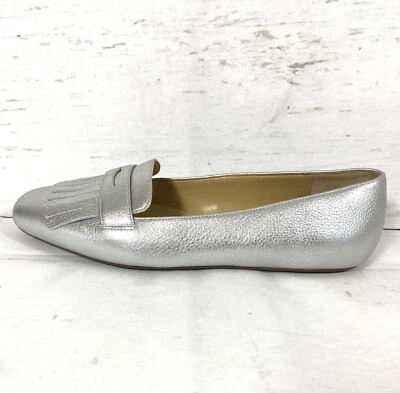 Talbots Shoes Women’s 10M Silver Metallic Loafers Kiltie Preppy New - Image 1 of 4