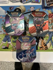 Evolving Skies V Hero Tin Lot 3 Full Set Umbreon Espeon Sylveon Honey Comb - Bild 1 von 8