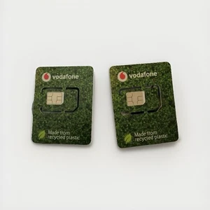 2 (1 Pair) Twins Gold Vodafone Mobile Phone Number Pay as You Go SIM Card VIP - Zdjęcie 1 z 1