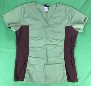 Medium Green and Brown Cherokee Scrub Top - Picture 1 of 8