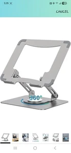 Laptop Stand with 360° Rotating Base Ergonomic Computer Riser for Desk Adjutable - Afbeelding 1 van 3