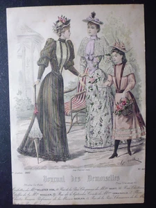 Gravures mode: journal des demoiselles de 1892...modèles Mme Pelletier Vidal - Picture 1 of 10