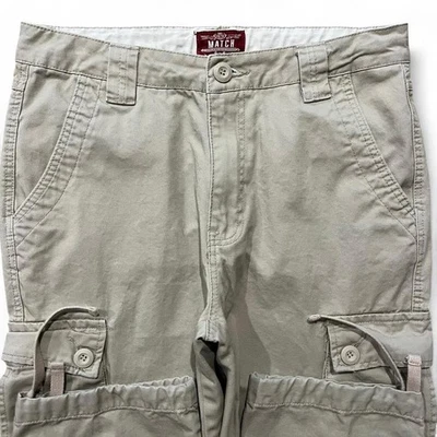 Pantalones cargo Matchstick para hombre 34x31 algodón crema bolsillos utilitarios ropa de trabajo de unión Foto 1 de 4