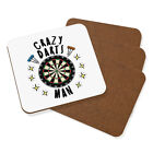 Crazy Darts Man Stars Coaster Drinks Mat Set Of 4 - Funny Sport Fathers Day Dad