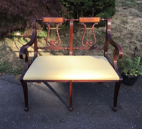 Contemporary Double Shield Back Settee Hepplewhite Georgian Seattle Local Only Cover