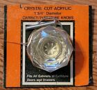 1.75&quot; 1-3/4&quot; HEXAGON CRYSTAL CUT CLEAR ARCYLIC KNOB WITH BRASS BASE