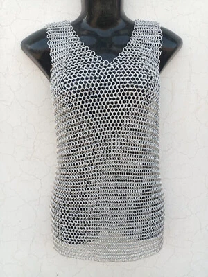 Top medieval de cota de malla de aluminio para mujer disfraz sujetador vikingo top regalo de fiesta Foto 1 de 2