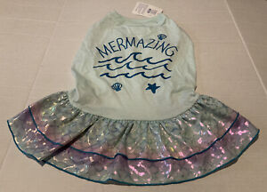 NWT Top Paw Mermazing dog dress Iridescent Skirt Mermaid L Large