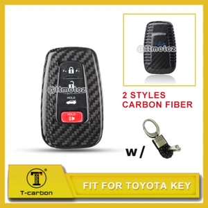 Real Carbon Fiber Key Fob Shell Cover For Toyota Camry C-HR Corolla Prius RAV4 - Picture 1 of 11