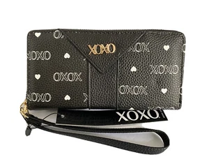 ¡NUEVO! Billetera negra XOXO nueva con etiquetas 4""H x 7,5""W x 1""D - Imagen 1 de 4