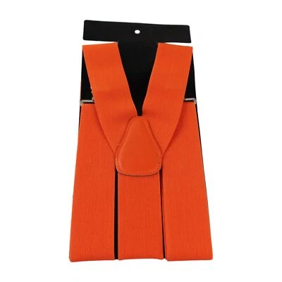 Extra Wide Heavy Duty Adjustable 120cm Orange Adult Mens Suspenders - image 1 of 3