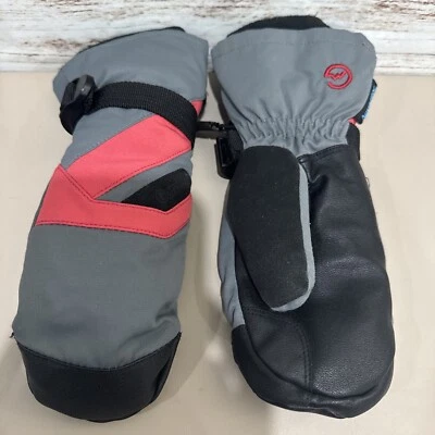 -  NEAR MINT- Girls Small AquaBloc Gordini Mittens Pink Black Gray Junior Ski - Image 1 of 4