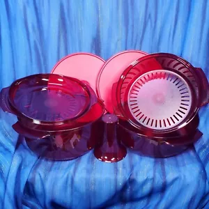 Microwave Stack Cooker Set from Tupperware - Red Color - NEW - Picture 1 of 5