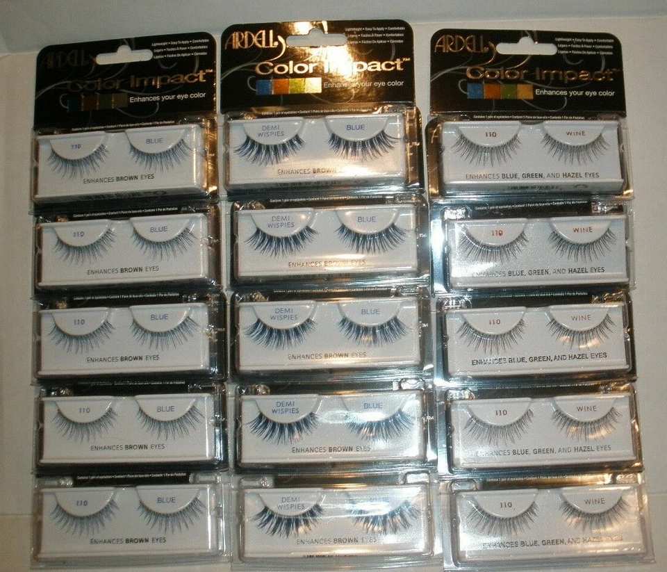 New Lot of 5 Ardell Color Impact Eyelashes Choose Blue or Wine - Image 1 of 1