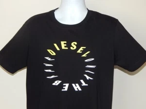 Nueva con etiquetas Camiseta Para Hombre Diesel T Diego Circled Graphic Only The Brave Negra Talla L - Imagen 1 de 3